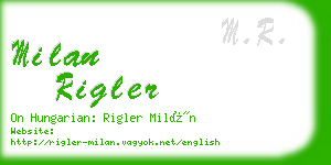 milan rigler business card